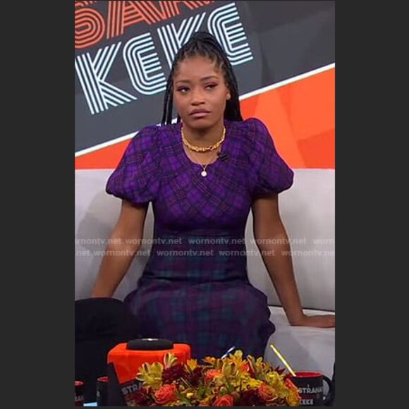 Rahi Plaid Cher Dress in Purple Green Size XS - Picture 2 of 11